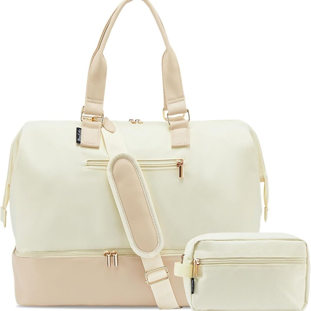 Weekender Bags for Women, Large Travel Duffel Bag with Shoes Compartment, Carry